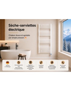 Sèche-serviette électrique échelle blanc 2